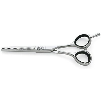 3 Claveles Onix Tijera de peluquería de esculpir 5.5", acero inoxidable, dedales angulados, con apoya dedos 3 Claveles Onix Tijera de peluquería de esculpir 5.5", acero inoxidable, dedales angulados, con apoya dedos
