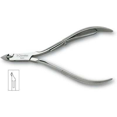 3 Claveles Alicate Cutícula de 10 cm con Boca Corte de 3 mm, acero carbono, para cortar las uñas 3 Claveles Alicate Cutícula de 10 cm con Boca Corte de 3 mm, acero carbono, para cortar las uñas