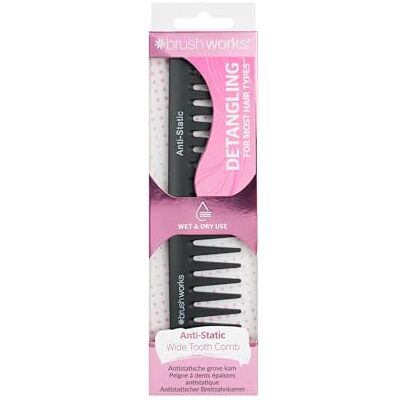 Brushworks Peine Antiestático de Dientes Anchos de Carbono 70 g Brushworks Peine Antiestático de Dientes Anchos de Carbono 70 g