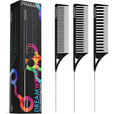 FRAMAR Peines de Peluqueria Profesional Peinetas Para el, Tonos Pastel Pelo, Peine Para Mechas Pelo, Peine Pelo, Set Peines de Peluqueria, Hair Dye Comb – Paquete de 3 Unidades FRAMAR Peines de Peluqueria Profesional Peinetas Para el, Tonos Pastel Pelo, Peine Para Mechas Pelo, Peine Pelo, Set Peines de Peluqueria, Hair Dye Comb – Paquete de 3 Unidades