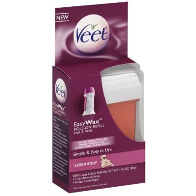 Veet Easy Wax Leg and Body Hair Remover Wax Refill, 1 x 2 Veet Easy Wax Leg and Body Hair Remover Wax Refill, 1 x 2