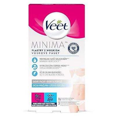 Tiras de cera hipoalergénicas Veet Minima para piel sensible - Tiras de cera Tiras de cera hipoalergénicas Veet Minima para piel sensible - Tiras de cera