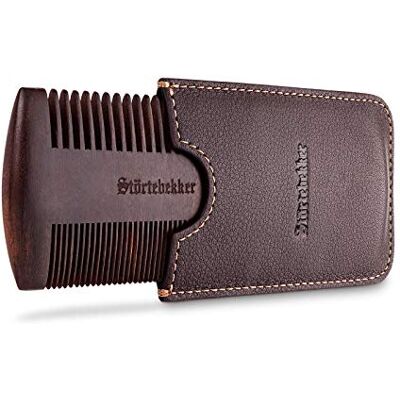 Störtebekker Shaving Accessories Peine de madera para barba de primera calidad con estuche de cuero hecho a mano Idea de regalo perfecta Da forma a cada barba gracias a la dentadura de doble cara Störtebekker Shaving Accessories Peine de madera para barba de primera calidad con estuche de cuero hecho a mano Idea de regalo perfecta Da forma a cada barba gracias a la dentadura de doble cara