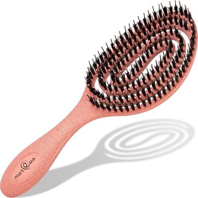 marQus Cepillo cerdas de jabali, desenreda todo tipo de cabello, diseño antitirones en espiral para dar más brillo y volumen marQus Cepillo cerdas de jabali, desenreda todo tipo de cabello, diseño antitirones en espiral para dar más brillo y volumen