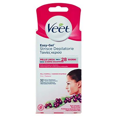 Veet Tiras depilatorias para mujer para rostro, piel normal, 32 piezas, embalaje variable Veet Tiras depilatorias para mujer para rostro, piel normal, 32 piezas, embalaje variable