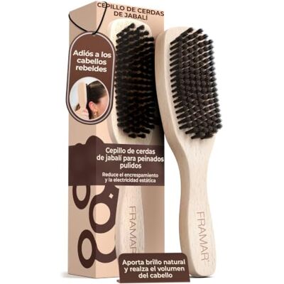 FRAMAR Cepillo Cerdas Jabali Cepillo Pulidor Cabello Madera de Haya Cepillo Pelo Cerdas Jabali, Cepillo de Pelo Cerdas de Jabali, Cepillo de Cerdas de Jabali, Para Dar Volumen y Brillo FRAMAR Cepillo Cerdas Jabali Cepillo Pulidor Cabello Madera de Haya Cepillo Pelo Cerdas Jabali, Cepillo de Pelo Cerdas de Jabali, Cepillo de Cerdas de Jabali, Para Dar Volumen y Brillo