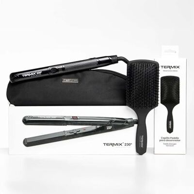 Termix Pack Plancha de Pelo Profesional 230º + Cepillo Paddle Brush – Plancha con Placas de Cerámica, Temperatura Ajustable, Cepillo Desenredante con Púas Redondeadas Termix Pack Plancha de Pelo Profesional 230º + Cepillo Paddle Brush – Plancha con Placas de Cerámica, Temperatura Ajustable, Cepillo Desenredante con Púas Redondeadas