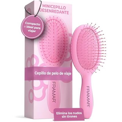 FRAMAR Cepillo Viaje Pelo Cepillo Pelo Pequeño, Cepillo Pequeño Rosa Pelo, Mini Cepillo de Pelo, Escova Cabelo, Compacto Para Viajar, Para Todo Tipo de Cabello FRAMAR Cepillo Viaje Pelo Cepillo Pelo Pequeño, Cepillo Pequeño Rosa Pelo, Mini Cepillo de Pelo, Escova Cabelo, Compacto Para Viajar, Para Todo Tipo de Cabello