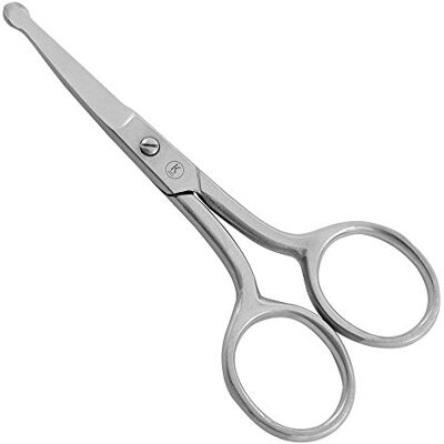 K-Pro Tijera vello nariz orejas inox 9 cm punta redondeada unisex Recorta vello de nariz, orejas, cejas y barba con punta redondeada, acero higiénico y control seguro diario K-Pro Tijera vello nariz orejas inox 9 cm punta redondeada unisex Recorta vello de nariz, orejas, cejas y barba con punta redondeada, acero higiénico y control seguro diario