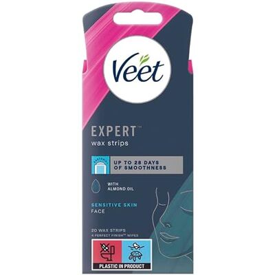 Veet Tiras de cera para piel sensible, 20 unidades Veet Tiras de cera para piel sensible, 20 unidades
