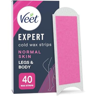 Veet Expert 40 Piezas Tiras Cera Piel Normal para Piernas y Cuerpo Veet Expert 40 Piezas Tiras Cera Piel Normal para Piernas y Cuerpo