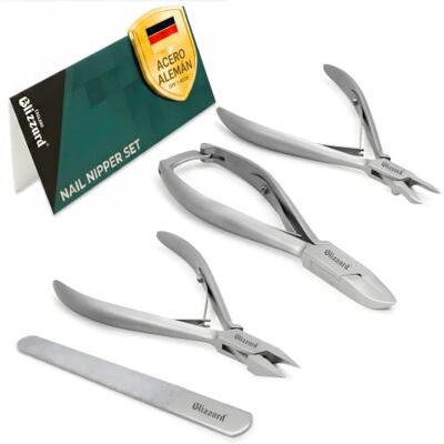 Blizzard Set de Podología Profesional 3 Piezas Kit Pedicura para Uñas Gruesas y Encarnadas Herramientas de Acero Inoxidable con 3 Alicates Cortaúñas Corte Curvo Punta Fina Tipo Fuego Completo Blizzard Set de Podología Profesional 3 Piezas Kit Pedicura para Uñas Gruesas y Encarnadas Herramientas de Acero Inoxidable con 3 Alicates Cortaúñas Corte Curvo Punta Fina Tipo Fuego Completo