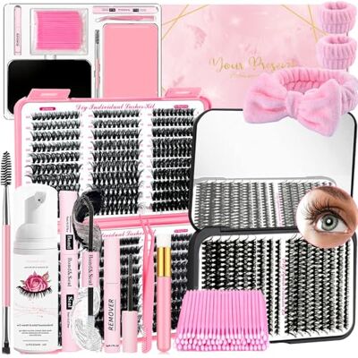 QUKLOGEN DIY Kit de Extensión de Pestañas Fluffy 930 Piezas 9-18mm D Curl Pestañass,Pegado y Sellado de Pestañas,Eliminación de Pestañas,Champú Cepillo,Pinzas,Bandas de Lavado,Lash Cepillo,Aplicador QUKLOGEN DIY Kit de Extensión de Pestañas Fluffy 930 Piezas 9-18mm D Curl Pestañass,Pegado y Sellado de Pestañas,Eliminación de Pestañas,Champú Cepillo,Pinzas,Bandas de Lavado,Lash Cepillo,Aplicador