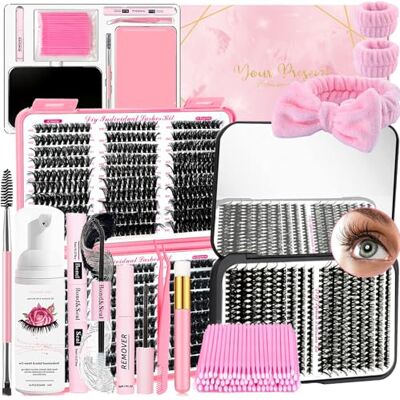 QUKLOGEN DIY Kit de Extensión de Pestañas Fluffy 900 Piezas 9-18mm D Curl Pestañass,Pegado y Sellado de Pestañas,Eliminación de Pestañas,Champú Cepillo,Pinzas,Bandas de Lavado,Lash Cepillo,Aplicador QUKLOGEN DIY Kit de Extensión de Pestañas Fluffy 900 Piezas 9-18mm D Curl Pestañass,Pegado y Sellado de Pestañas,Eliminación de Pestañas,Champú Cepillo,Pinzas,Bandas de Lavado,Lash Cepillo,Aplicador