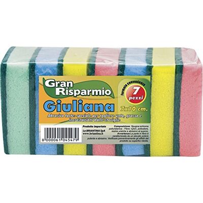 La Briantina Esponjas con fibra abrasiva Giuliana, resistentes y de alta intensidad, paquete de 7 unidades La Briantina Esponjas con fibra abrasiva Giuliana, resistentes y de alta intensidad, paquete de 7 unidades