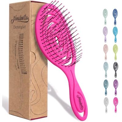 Ninabella Cepillo Pelo Antitirones Cepillo Desenredante Antirotura para Pelo Rizado, Fino, Largo y Grueso Cepillo de Pelo Mujer, Hombre y Niños Pelo Mojado o Seco Rosa neón Ninabella Cepillo Pelo Antitirones Cepillo Desenredante Antirotura para Pelo Rizado, Fino, Largo y Grueso Cepillo de Pelo Mujer, Hombre y Niños Pelo Mojado o Seco Rosa neón