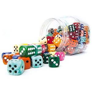 Smir – Maceta de 200 dados surtidos de 16 mm, Smir – Maceta de 200 dados surtidos de 16 mm,