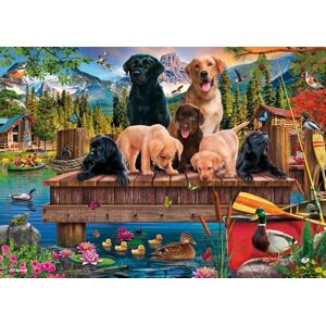 Schmidt Spiele Puzzle de 1000 Piezas, Familia de Perros en el Lago, 59778, Multicolor () Schmidt Spiele Puzzle de 1000 Piezas, Familia de Perros en el Lago, 59778, Multicolor ()