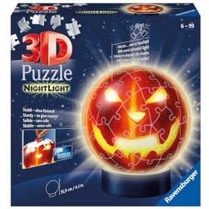 Ravensburger 3D Puzzle Nightlamp Calabaza Halloween, Puzzle Ball con Luces, 72 Piezas, 6+ Años Ravensburger 3D Puzzle Nightlamp Calabaza Halloween, Puzzle Ball con Luces, 72 Piezas, 6+ Años