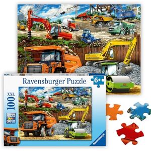Ravensburger Puzle Infantil , con vehículos en construcción, para niños a Partir de 6 años, con 100 Piezas en Formato XXL Ravensburger Puzle Infantil , con vehículos en construcción, para niños a Partir de 6 años, con 100 Piezas en Formato XXL