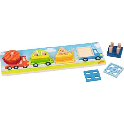 Goki – Juego de clasificación de Formas de vehículos de Madera, Juego Educativo para niños para Promover Las Habilidades motoras, Aprender a apilar y asignar Formas y Colores, 30 cm x 10 cm, Goki – Juego de clasificación de Formas de vehículos de Madera, Juego Educativo para niños para Promover Las Habilidades motoras, Aprender a apilar y asignar Formas y Colores, 30 cm x 10 cm,