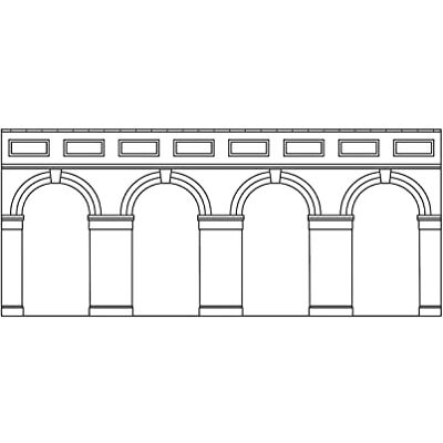 Hornby , Muros de retención con arcos de medio nivel, 2 unidades, ladrillos rojos Hornby , Muros de retención con arcos de medio nivel, 2 unidades, ladrillos rojos