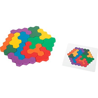 small foot Puzle Educativo de Madera Hexágono, reconocimiento de Colores y Formas, puzle, a Partir de 3 años. small foot Puzle Educativo de Madera Hexágono, reconocimiento de Colores y Formas, puzle, a Partir de 3 años.