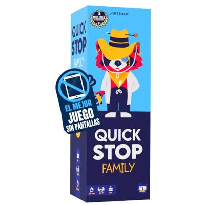 ATM Gaming Quickstop Family Juego de Mesa Familiar sin Pantallas +6 Años Juego de cartas rápido y divertido para niños y adultos Diversión en familia 2-7 jugadores Regalo original ATM Gaming Quickstop Family Juego de Mesa Familiar sin Pantallas +6 Años Juego de cartas rápido y divertido para niños y adultos Diversión en familia 2-7 jugadores Regalo original
