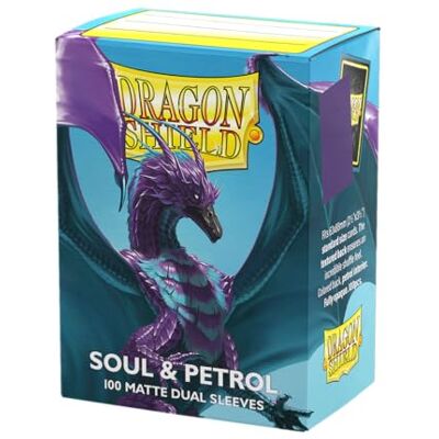 Dragon Dual Matte Fundas para Cartas tamaño estándar, 100 Unidades, Fundas prémium Lisas y Resistentes para TCG, compatibles con Pokémon, One Piece y Magic: The Gathering, Soul & Petrol Dragon Dual Matte Fundas para Cartas tamaño estándar, 100 Unidades, Fundas prémium Lisas y Resistentes para TCG, compatibles con Pokémon, One Piece y Magic: The Gathering, Soul & Petrol