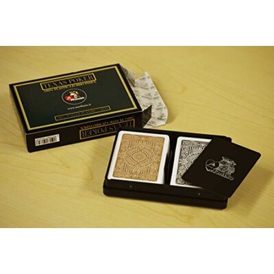 Modiano Juego de Cartas de plástico Texas Poker Jumbo Index marrón & Negro Set Modiano Juego de Cartas de plástico Texas Poker Jumbo Index marrón & Negro Set