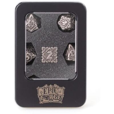 Rio -Juego de 7 Dados de Metal 16 mm (Caja metálica) Níquel Entrelazado Rio -Juego de 7 Dados de Metal 16 mm (Caja metálica) Níquel Entrelazado