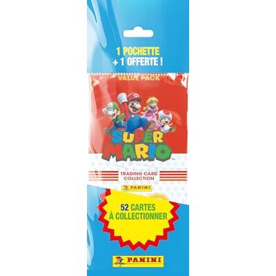 Panini Super Mario Trading Cards Fat Pack 1 Bolsa comprada + 1 Regalo Panini Super Mario Trading Cards Fat Pack 1 Bolsa comprada + 1 Regalo