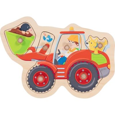 Goki – Puzzle de Pala – 6 Piezas robustas de Madera – Agradable al Tacto pequeños Fans de Las excavadoras Goki – Puzzle de Pala – 6 Piezas robustas de Madera – Agradable al Tacto pequeños Fans de Las excavadoras
