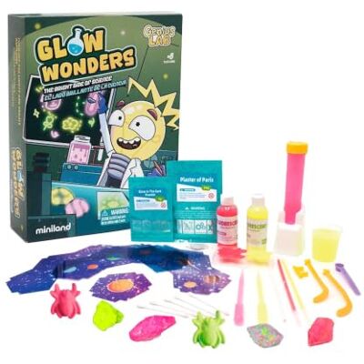 Miniland Genius Lab Glow Wonders Kit de Experimentos Científicos sobre Fluorescencia, Actividades Steam para Niños, Aprendizaje Práctico de Ciencias, +8 Años Miniland Genius Lab Glow Wonders Kit de Experimentos Científicos sobre Fluorescencia, Actividades Steam para Niños, Aprendizaje Práctico de Ciencias, +8 Años