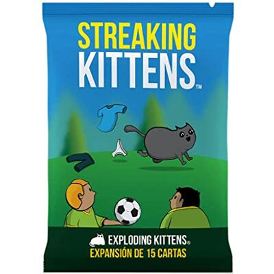 Asmodee Exploding Kittens Streaking Kittens, Segunda Expansión del Juego de Cartas con el Gatito Rayo y 8 Nuevos Tipos de Acciones Estratégicas, A Partir de 7 Años, 2-6 Jugadores, 15 Minutos, Español Asmodee Exploding Kittens Streaking Kittens, Segunda Expansión del Juego de Cartas con el Gatito Rayo y 8 Nuevos Tipos de Acciones Estratégicas, A Partir de 7 Años, 2-6 Jugadores, 15 Minutos, Español