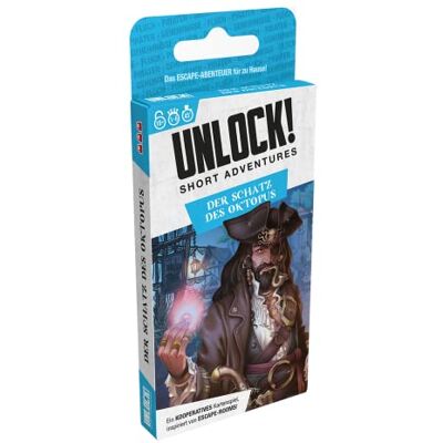 Space Cowboys Asmodee, Unlock! Short Adventures – El Tesoro del Pulpo, Juego Familiar, Rompecabezas, 1-6 Jugadores, a Partir de 10 años, 30 Minutos, alemán Space Cowboys Asmodee, Unlock! Short Adventures – El Tesoro del Pulpo, Juego Familiar, Rompecabezas, 1-6 Jugadores, a Partir de 10 años, 30 Minutos, alemán