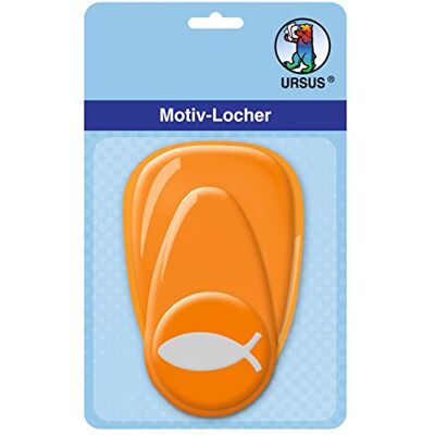 Ursus Perforadora (tamaño Mediano, Aprox. 25,4 mm), diseño de pez, Color Naranja Ursus Perforadora (tamaño Mediano, Aprox. 25,4 mm), diseño de pez, Color Naranja