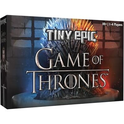 USAopoly Tiny Epic Game of Thrones Board Game, Strategy Game for Adults & Teens, 1-4 Players, 60+ Min Playtime, Play as Iconic Westeros Characters, Custom Dice, Miniatures, Metal Coins, and Wooden Components USAopoly Tiny Epic Game of Thrones Board Game, Strategy Game for Adults & Teens, 1-4 Players, 60+ Min Playtime, Play as Iconic Westeros Characters, Custom Dice, Miniatures, Metal Coins, and Wooden Components