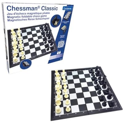 LEXIBOOK Chessman® Classic, Juego de Ajedrez Magnético y Plegable, 32 Piezas, Juego de Mesa Familiar, Negro/Argento, LEXIBOOK Chessman® Classic, Juego de Ajedrez Magnético y Plegable, 32 Piezas, Juego de Mesa Familiar, Negro/Argento,