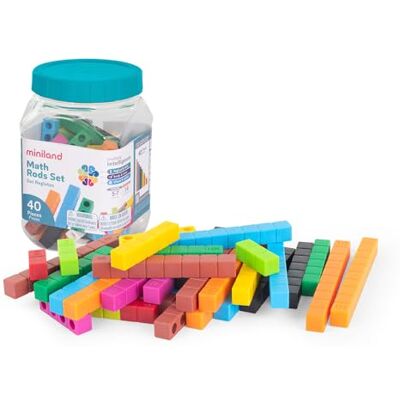 Miniland Set de regletas para lógica matemática Inicial Multicolor. Fabricado en España. Incluye 4 Conjuntos del 1 al 10 basado en el método Cuisenaire. Miniland Set de regletas para lógica matemática Inicial Multicolor. Fabricado en España. Incluye 4 Conjuntos del 1 al 10 basado en el método Cuisenaire.