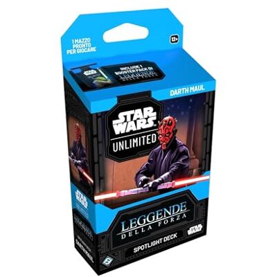 Fantasy Flight Games Asmodee FFG Star Wars: Unlimited Juego de Cartas coleccionables Leyendas de la Fuerza – Spotlight Deck Darth Maul – Cartas exclusivas – A Partir de 12 años, 2 Jugadores – Versión Italiana Fantasy Flight Games Asmodee FFG Star Wars: Unlimited Juego de Cartas coleccionables Leyendas de la Fuerza – Spotlight Deck Darth Maul – Cartas exclusivas – A Partir de 12 años, 2 Jugadores – Versión Italiana