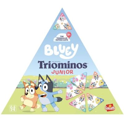 Goliath Triominos Junior Bluey Juego de Dominó Triangular Niños Asocia colores y números con Bluey y Bingo 36 fichas de colores juego familiar desde los 3 años 2 a 4 jugadores Goliath Triominos Junior Bluey Juego de Dominó Triangular Niños Asocia colores y números con Bluey y Bingo 36 fichas de colores juego familiar desde los 3 años 2 a 4 jugadores