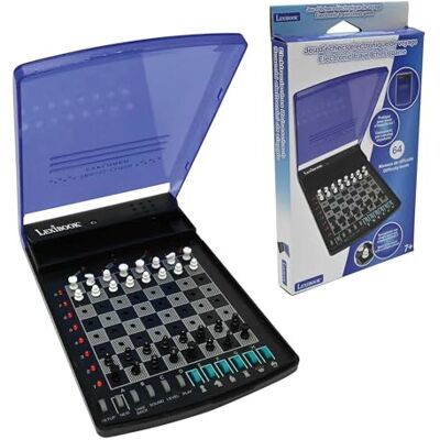 LEXIBOOK , Juego de ajedrez electrónico de Viaje, 32 Piezas, 64 Niveles de dificultad, 1 a 2 Jugadores, Juego de Estrategia, Juego de Mesa Familiar, LEXIBOOK , Juego de ajedrez electrónico de Viaje, 32 Piezas, 64 Niveles de dificultad, 1 a 2 Jugadores, Juego de Estrategia, Juego de Mesa Familiar,