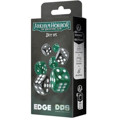 Garmin Asmodee Arkham Horror RPG Dice Set Dados Para Juego de Rol Arkham Horror, 18 Dados Negros y Verdes, Accesorio Oficial, 1-6 Jugadores, 14+ años, 45-360 min Garmin Asmodee Arkham Horror RPG Dice Set Dados Para Juego de Rol Arkham Horror, 18 Dados Negros y Verdes, Accesorio Oficial, 1-6 Jugadores, 14+ años, 45-360 min