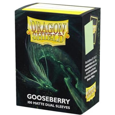 Dragon Matte Dual Fundas para cartas de tamaño estándar, 100 unidades, lisas y resistentes, compatibles con Pokémon, Flesh & Blood, One Piece y Magic: The Gathering (Gooseberry) Dragon Matte Dual Fundas para cartas de tamaño estándar, 100 unidades, lisas y resistentes, compatibles con Pokémon, Flesh & Blood, One Piece y Magic: The Gathering (Gooseberry)