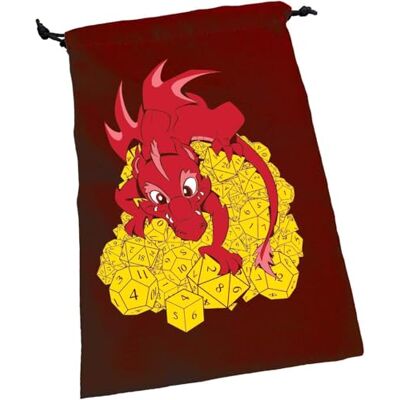 Jackson Dice Dragon Dice Bag Red Large Drawstring Bag with Custom Dice Includes 2 Custom 16mm d6 Dice Holds Over 100 Dice Perfect for Gamers and Collectors Jackson Dice Dragon Dice Bag Red Large Drawstring Bag with Custom Dice Includes 2 Custom 16mm d6 Dice Holds Over 100 Dice Perfect for Gamers and Collectors
