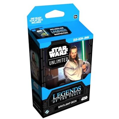 Asmodee Fantasy Flight Games Star Wars: Unlimited Trading Card Game Legends of The Force Qui-Gon Jinn Spotlight Deck Ready-to-Play 50-Card Deck with Exclusive Cards, Ages 12+, 2+ Players, 20 Min Playtime Asmodee Fantasy Flight Games Star Wars: Unlimited Trading Card Game Legends of The Force Qui-Gon Jinn Spotlight Deck Ready-to-Play 50-Card Deck with Exclusive Cards, Ages 12+, 2+ Players, 20 Min Playtime