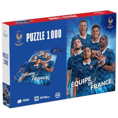 Megableu Puzzle de fútbol FFF (1000 Piezas), diseño de Equipo Oficial de A partir de 14 años para adolescentes y adultos Visual de los jugadores en camiseta azul para enmarcar Megableu Puzzle de fútbol FFF (1000 Piezas), diseño de Equipo Oficial de A partir de 14 años para adolescentes y adultos Visual de los jugadores en camiseta azul para enmarcar