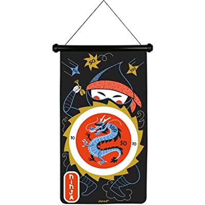 Janod Juego de Dardos Magnéticos Ninjas 6 Dardos de Plástico Juego de Tela Reversible Juguete Imantado de Colgar A Partir de 4 Años, Janod Juego de Dardos Magnéticos Ninjas 6 Dardos de Plástico Juego de Tela Reversible Juguete Imantado de Colgar A Partir de 4 Años,