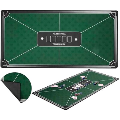 Engelhart Tapete de póker Verde Antideslizante 120x60 cm, 3 mm, poliéster y Goma, Accesorio para Juegos de Casino Engelhart Tapete de póker Verde Antideslizante 120x60 cm, 3 mm, poliéster y Goma, Accesorio para Juegos de Casino